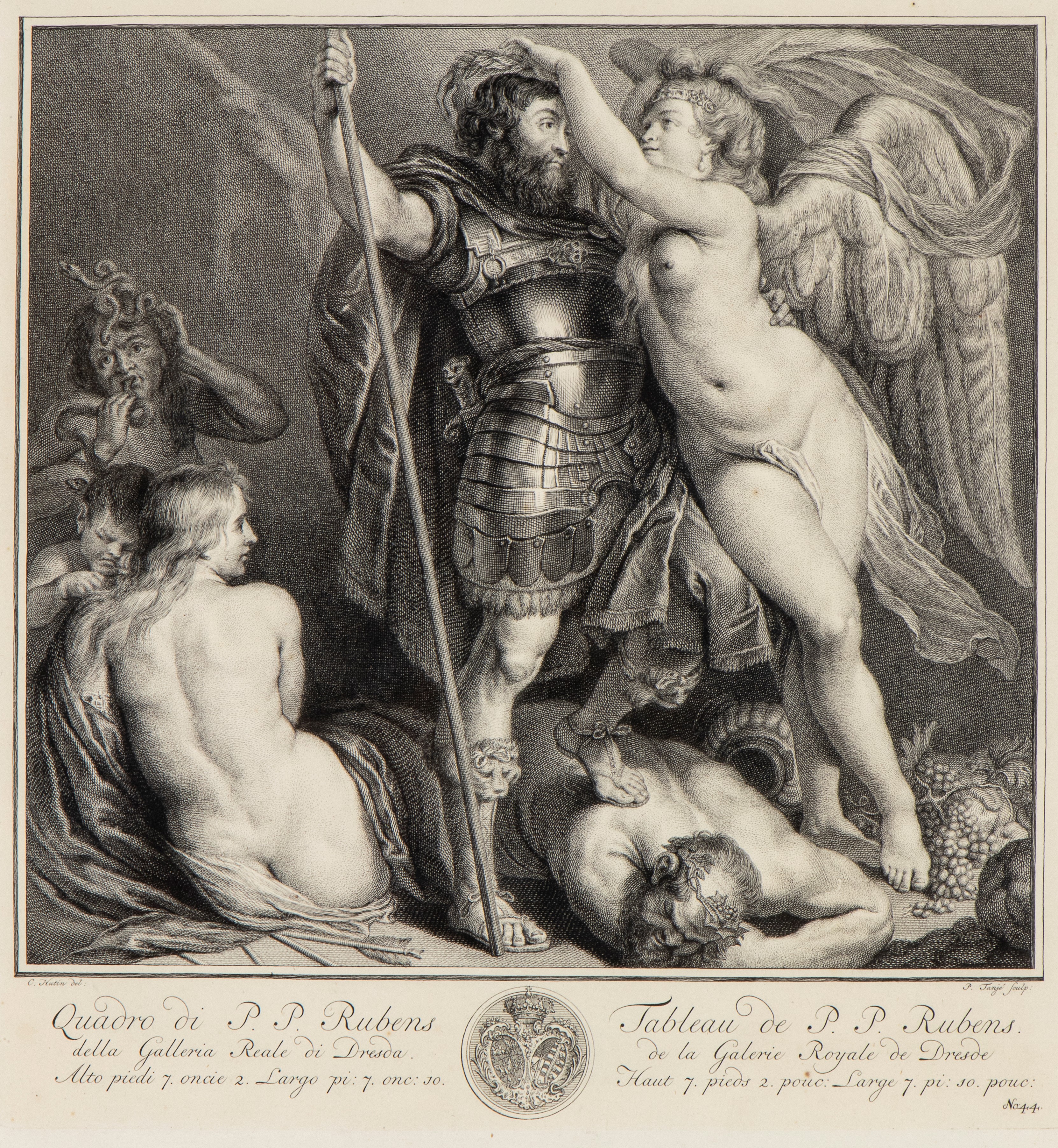 Pieter Tanjé - Virtue Triumphant, acquaforte e bulino