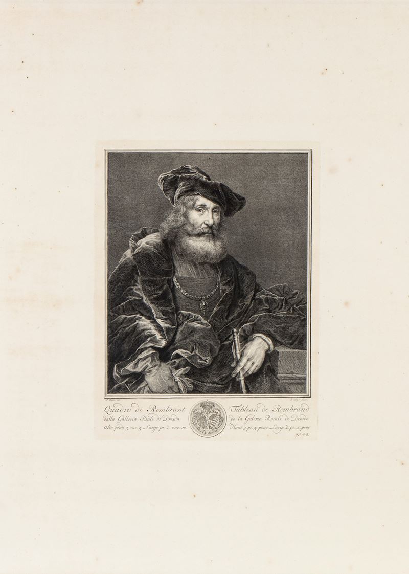Pieter Tanjé - Ritratto di un uomo con la barba, acquaforte e bulino