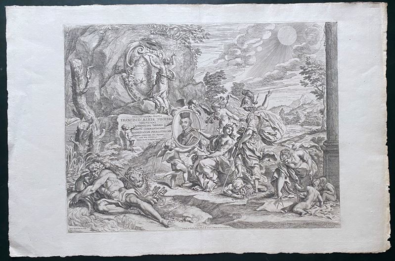 Pietro Aquila - Frontespizio della serie Galeriae Farnesianae Icones, acquaforte e bulino