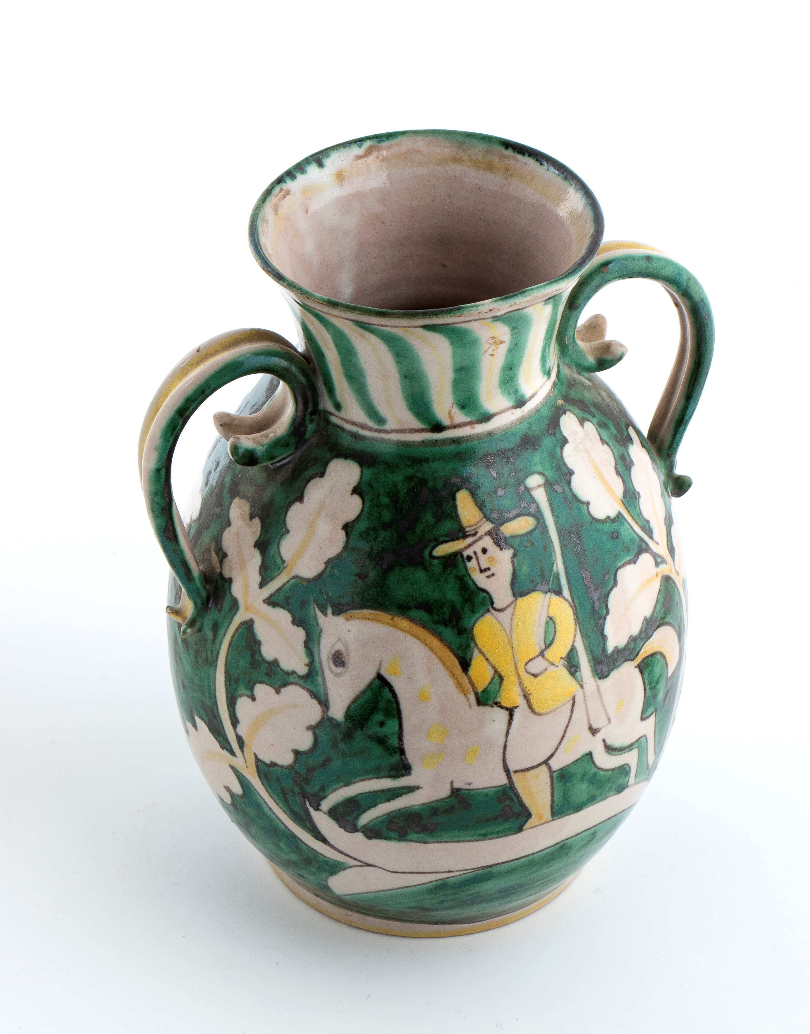 Vaso con decorazione di cacciatore
