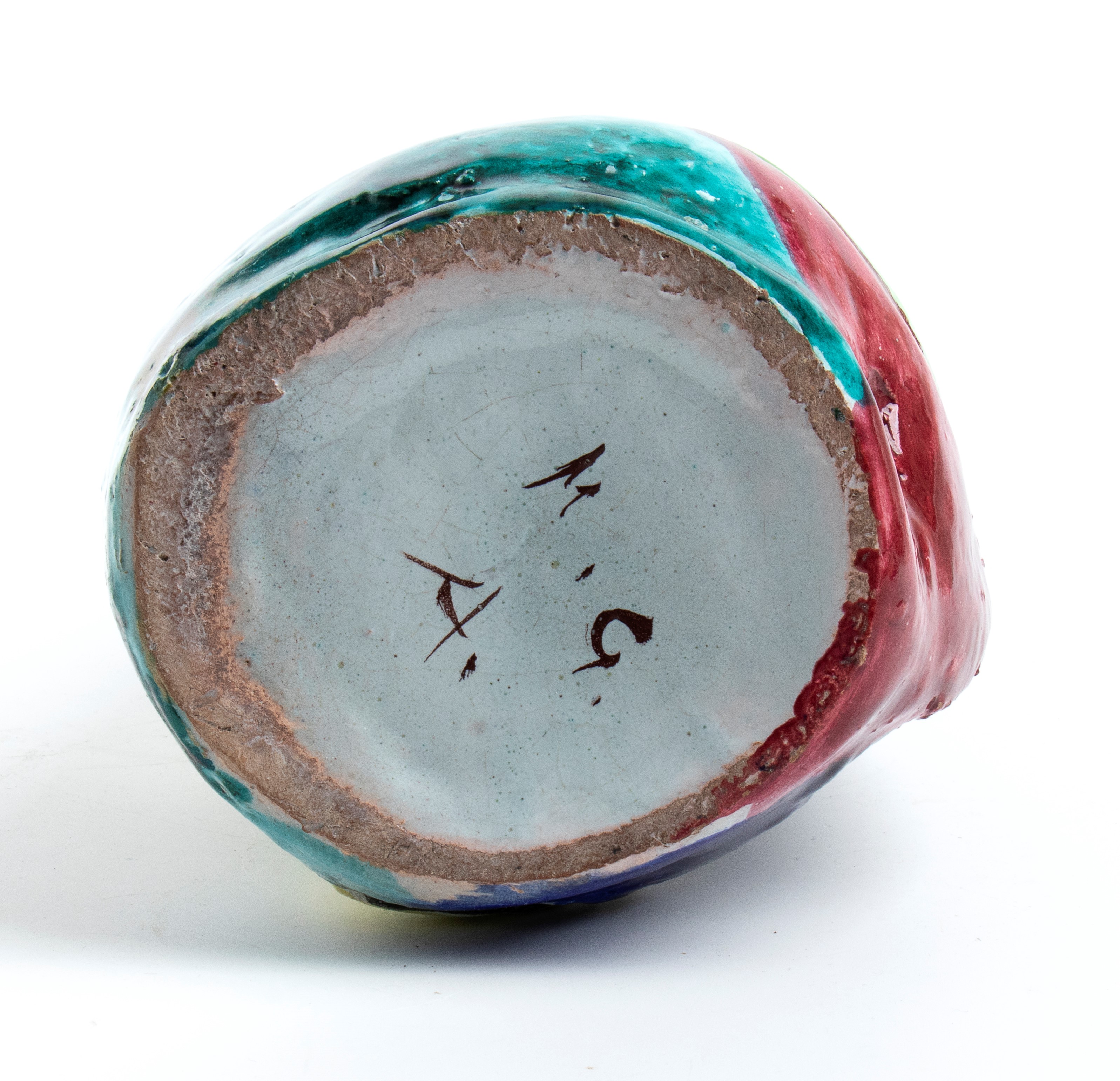 Vaso policromo con decoro astratto