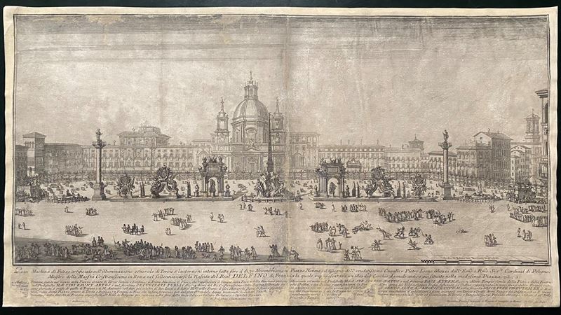 Gaetano Piccini - Gran Machina di Fuoco artificiale in Piazza Navona