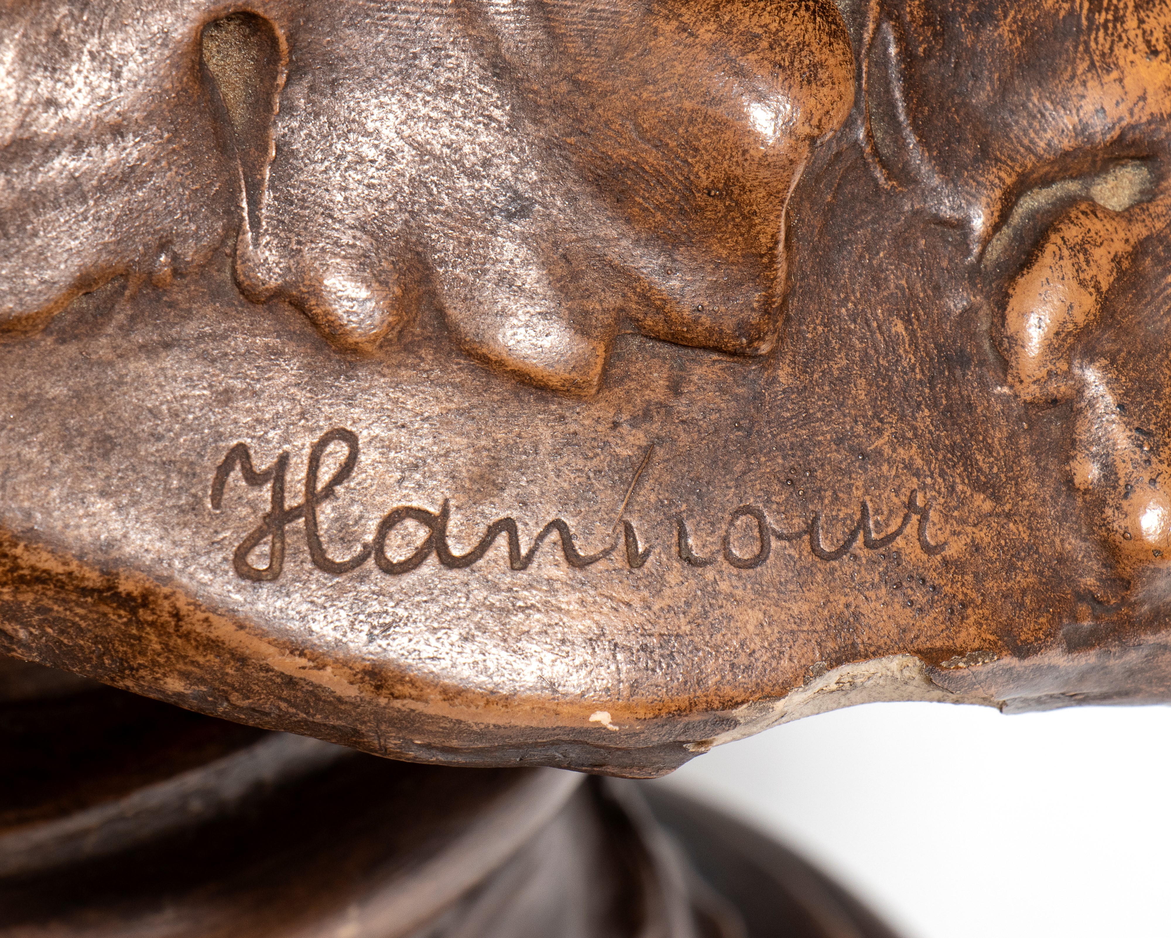 Friedrich Goldscheider - Busto di fanciullo in terracotta con patina marrone (XIX secolo)