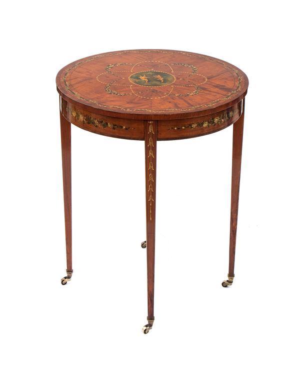 Tavolino inglese in satinwood, stile Adams