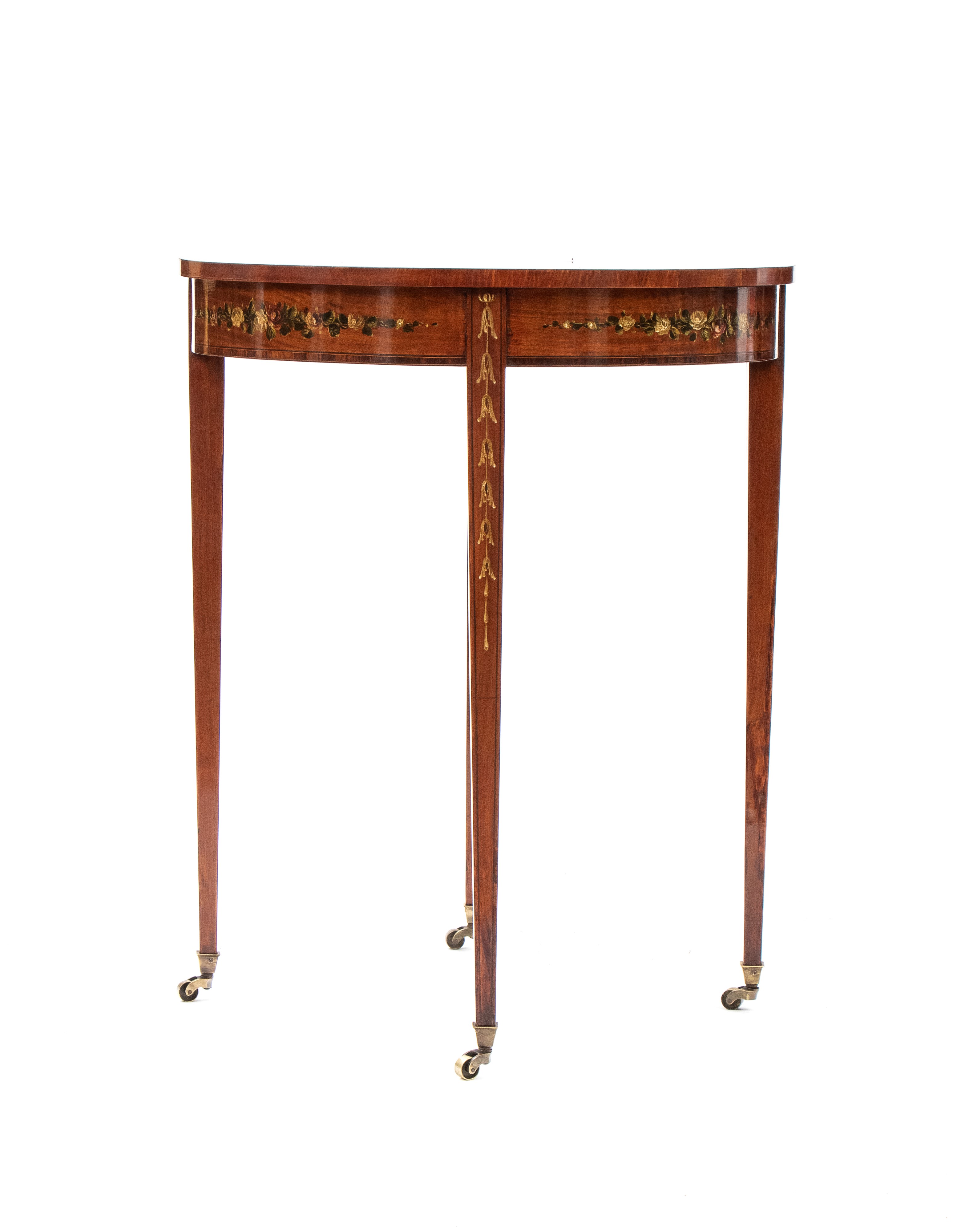 Tavolino inglese in satinwood, stile Adams, XIX secolo