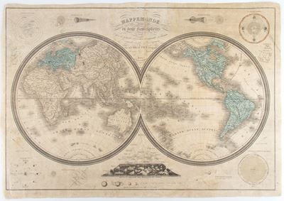 A.B. Beaupré, Mappemonde divisée en deux hémisphères, bulino e acquaforte