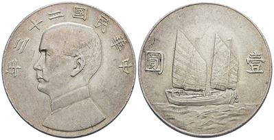 Cina. Repubblica. Dollaro "junk". Anno 23 (1934). Lm 110; Ag; 26,60gr; 39mm