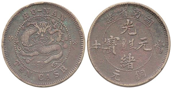 CINA. Repubblica - 10 Cash 1920. Cu; 6,60gr. BB