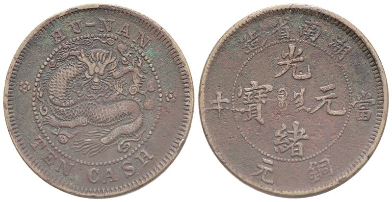 Cina. Repubblica - 10 Cash 1920. Cu; 6,60gr. Bb