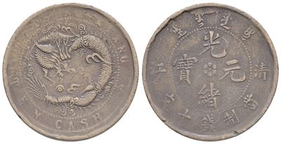 Cina. Guangxu. 10 Cash 1900-1906. Cu; 6,97gr. Bb