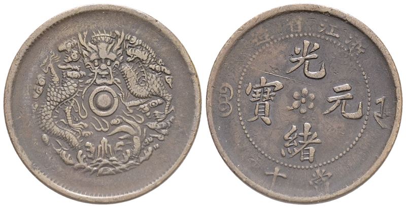 Cina. Zhejiang. 10 Cash 1903. Cu; 7,55gr. Bb