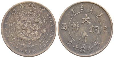 Cina. Tai Ching Ti Kuo. 10 Cash 1903. Cu; 7,32gr. Bb