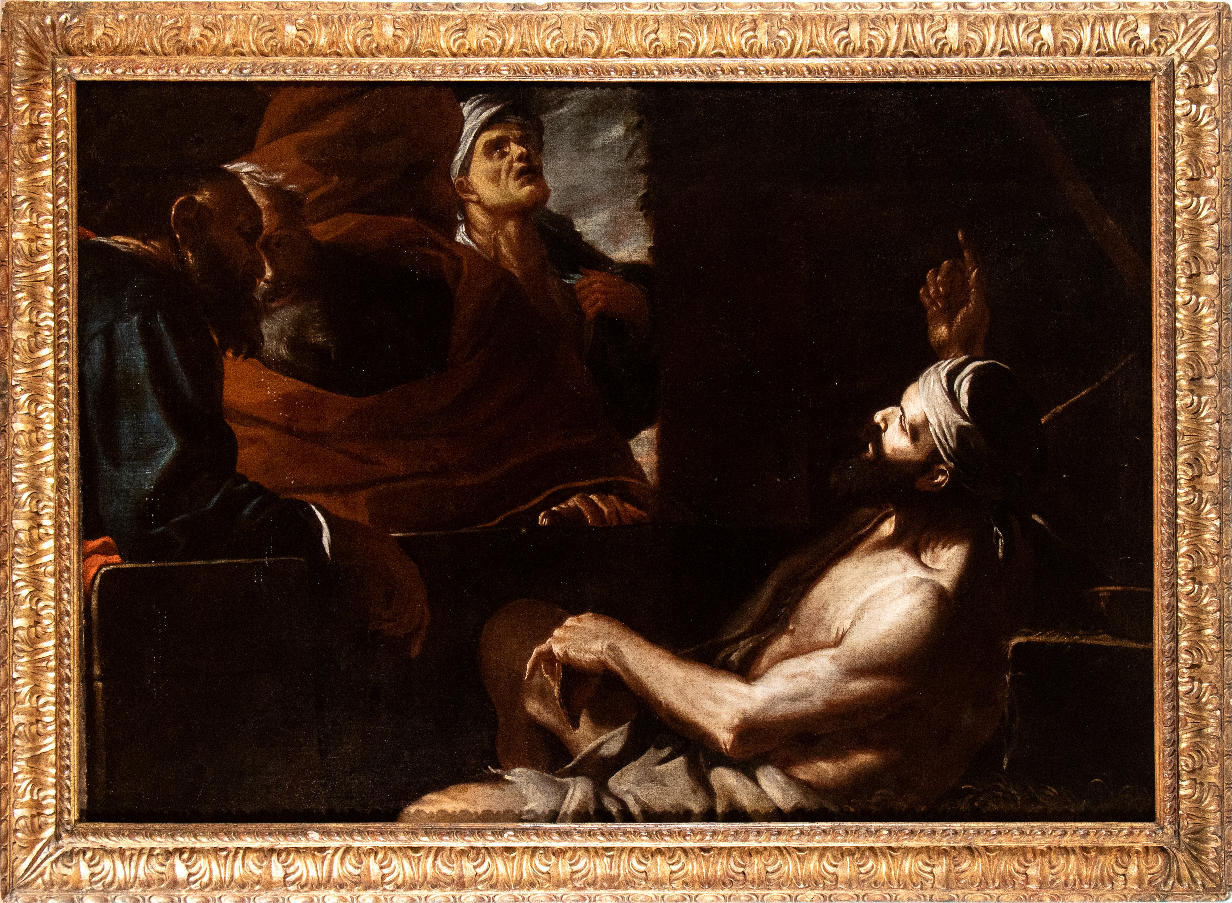 Giobbe sul letamaio visitato dai suoi tre amici