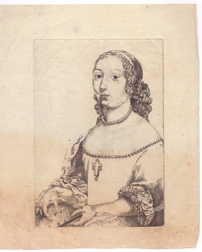 Incisore anonimo del XVII secolo, Ritratto di una regina (Ludovica Maria Gonzaga?)