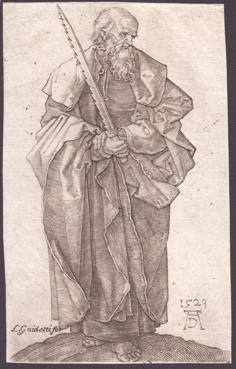Albrecht Durer - San Simone apostolo, bulino