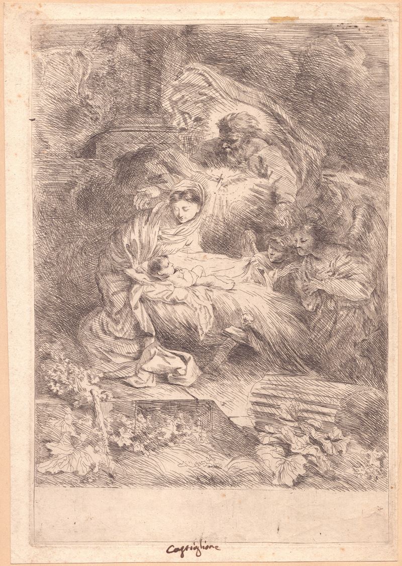Giovanni Benedetto Castiglione il Grechetto - Natività - Acquaforte