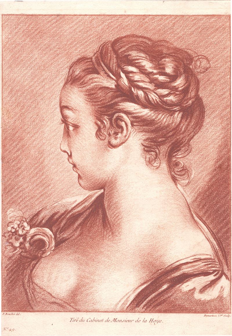 Gilles Demarteau - Ritratto di una fanciulla di profilo