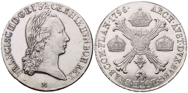 MILANO. Ducato di Milano e Mantova. Francesco II d'Asburgo Lorena (1792-1800). Scudo delle Corone o Crocione 1796; Ag (29,60 g; 39,5 mm)