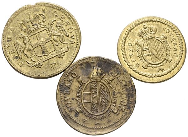 GENOVA - MILANO. Lotto di 3 pesi monetali.