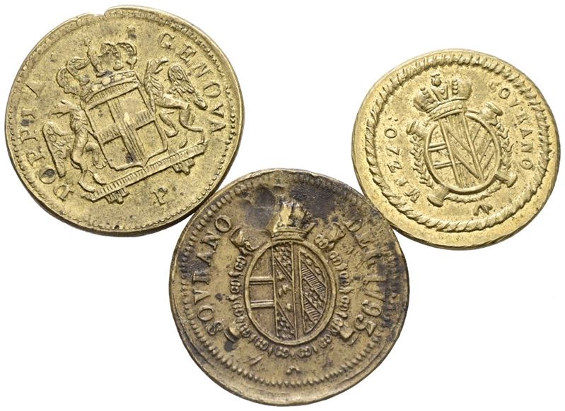 Genova - Milano. Lotto di 3 Pesi Monetali.