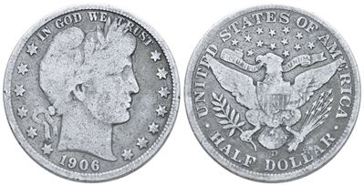 Usa. Mezzo Dollaro 1906 D, Denver. Ag. 12,5gr. Mb