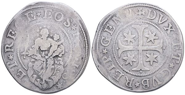 GENOVA. Dogi biennali. III fase (1637-1797). Scudo Stretto 1669 - ISS. Ag; 32,94gr. CNI 2. Lunardi 260. MIR 294/29. MB, Leggermente tosato.