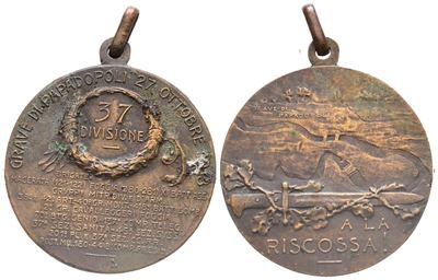 Militari. Grave di Papadopoli. Medaglia 1918-1937. Ae. 36mm. Spl