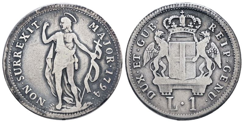 Genova. Dogi Biennali. III Fase (1637-1797). 1 Lira 1794. Ag. Qbb. Raro
