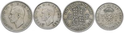 Inghilterra. Giorgio Vi (1936-1952). Lotto di 2 Monete 1947-1950. Cn