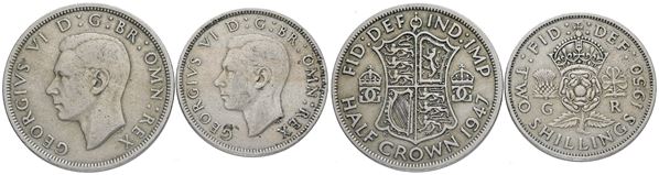 INGHILTERRA. Giorgio VI (1936-1952). Lotto di 2 monete 1947-1950. Cn