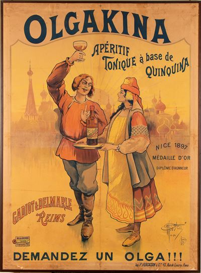 OLGAKINA Apéritif Tonique à base de Quinquina, litografia a colori