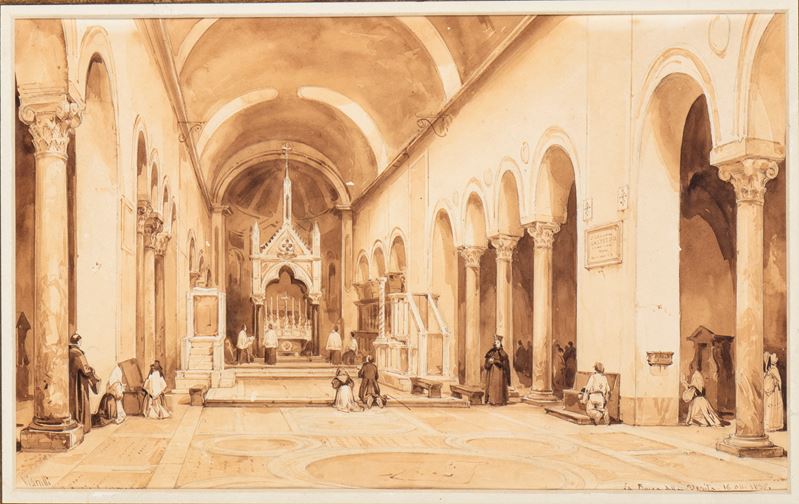 Achille Vianelli - La Basilica della Verità (Santa Maria in Cosmedin a Roma), 1836