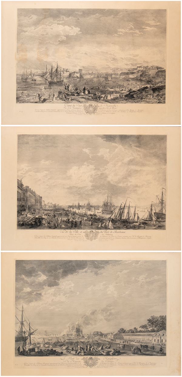 L'entrée du port de Marseille  | Le port de Rochefort | Vue de la Ville et du Port de Bordeaux | Le  [..]