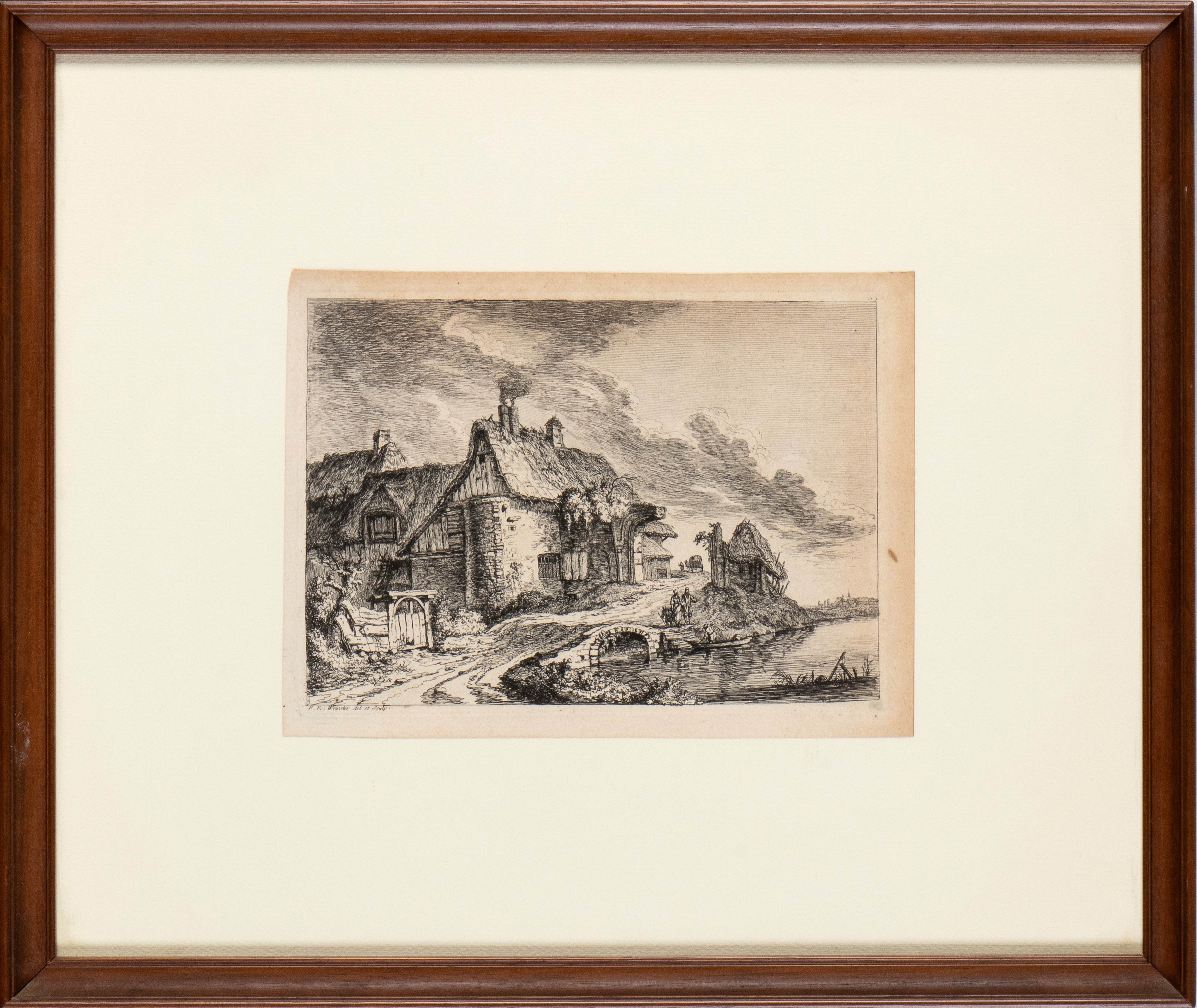 Franz Edmund Weirotter - Paesaggio con le case sulla riva del fiume e Paesaggio con chalet, acqua...