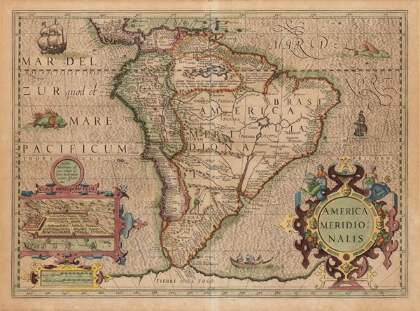 Jodocus Hondius - [Sud America] America Meridionalis