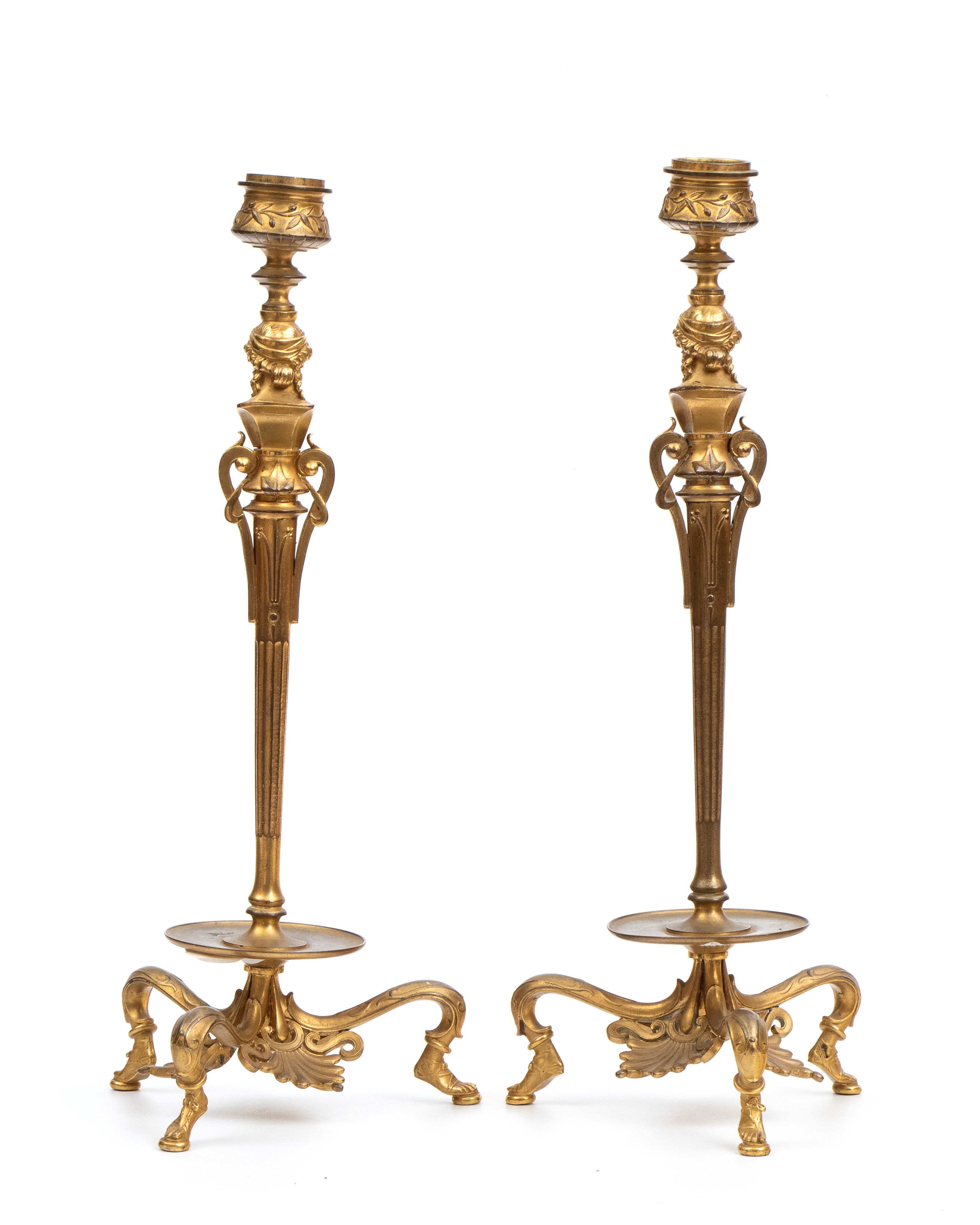 Ferdinand Barbedienne - Coppia di candelabri in bronzo