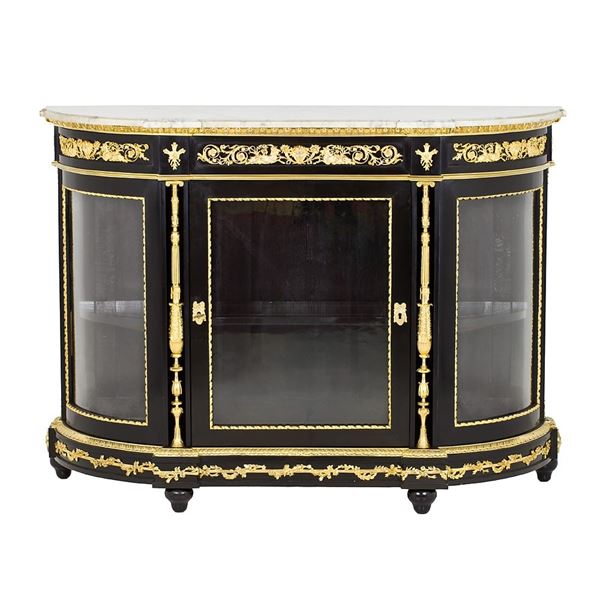 JEUNNE, MATHIEU BEFORT - Credenza francese con piano in marmo firmata