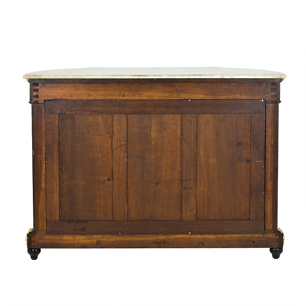 Jeunne, Mathieu Befort - Credenza francese in legno ebanizzato con piano in marmo bianco