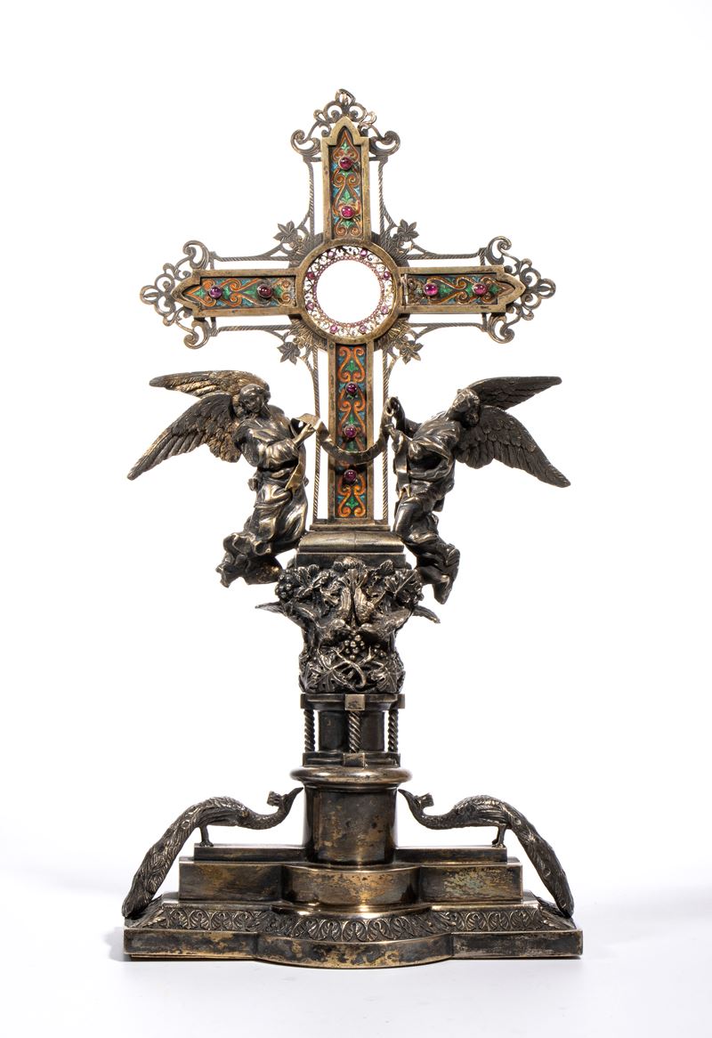 Croce reliquiario in argento
