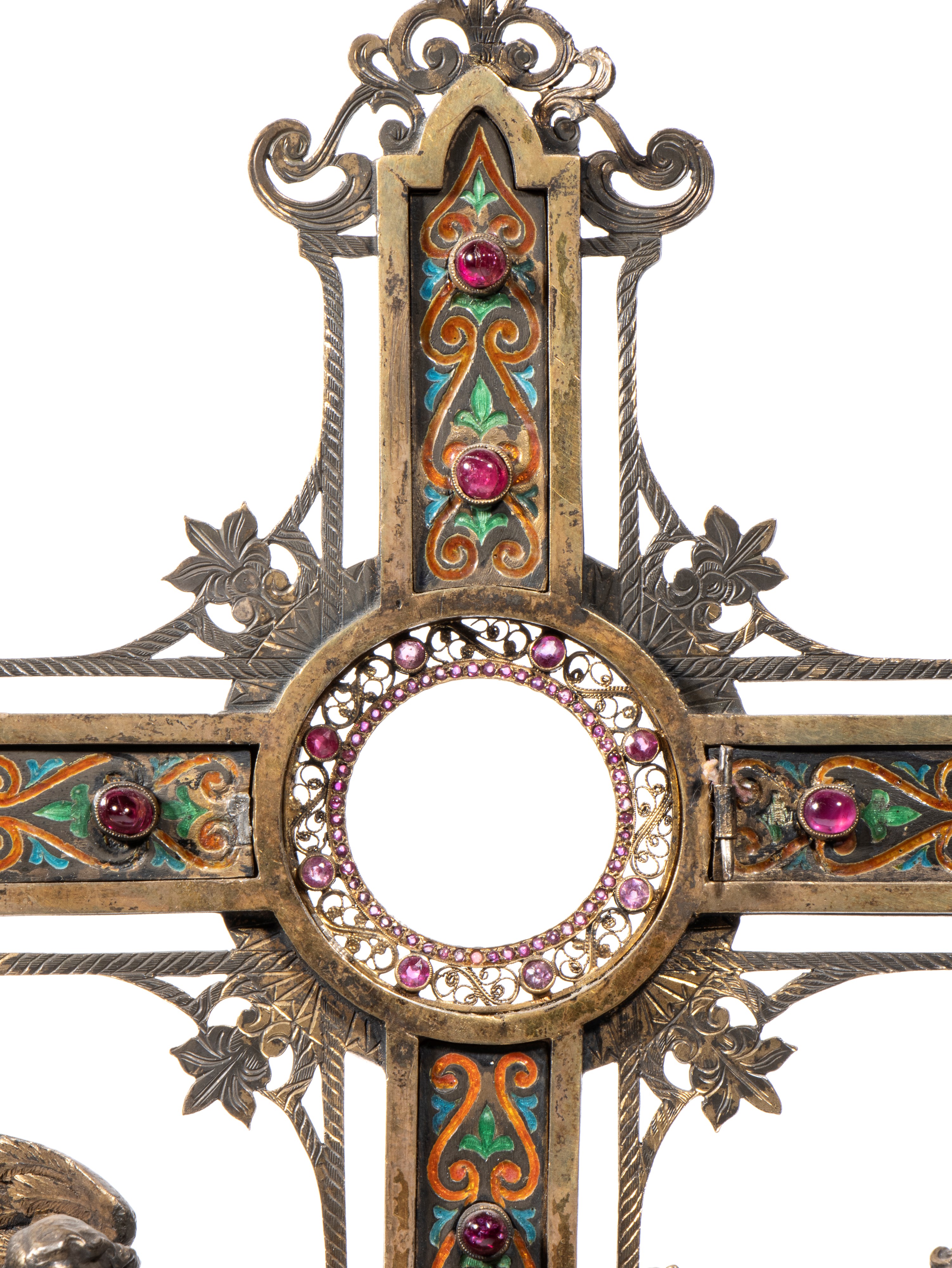 Croce reliquiario in argento