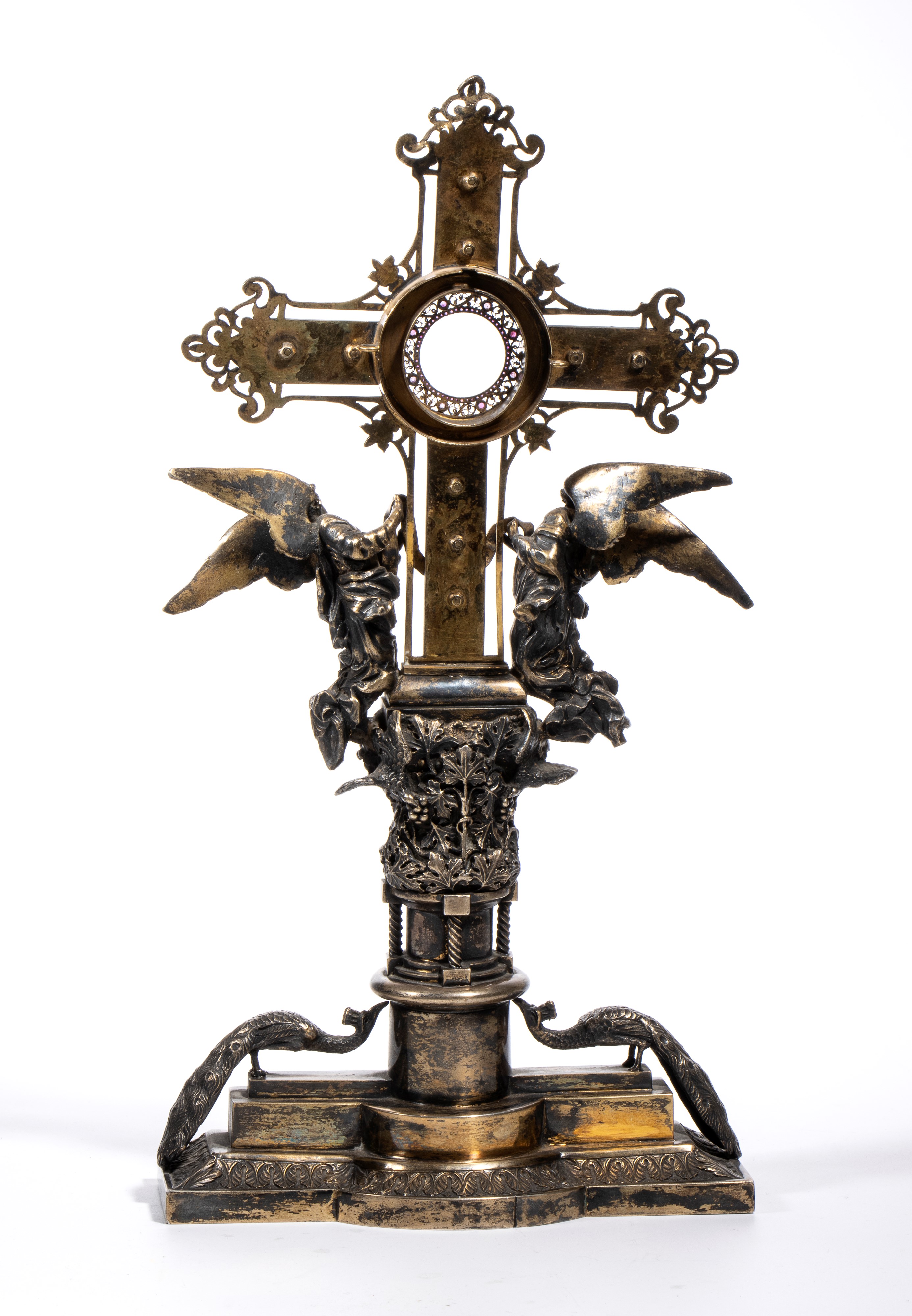 Croce reliquiario in argento