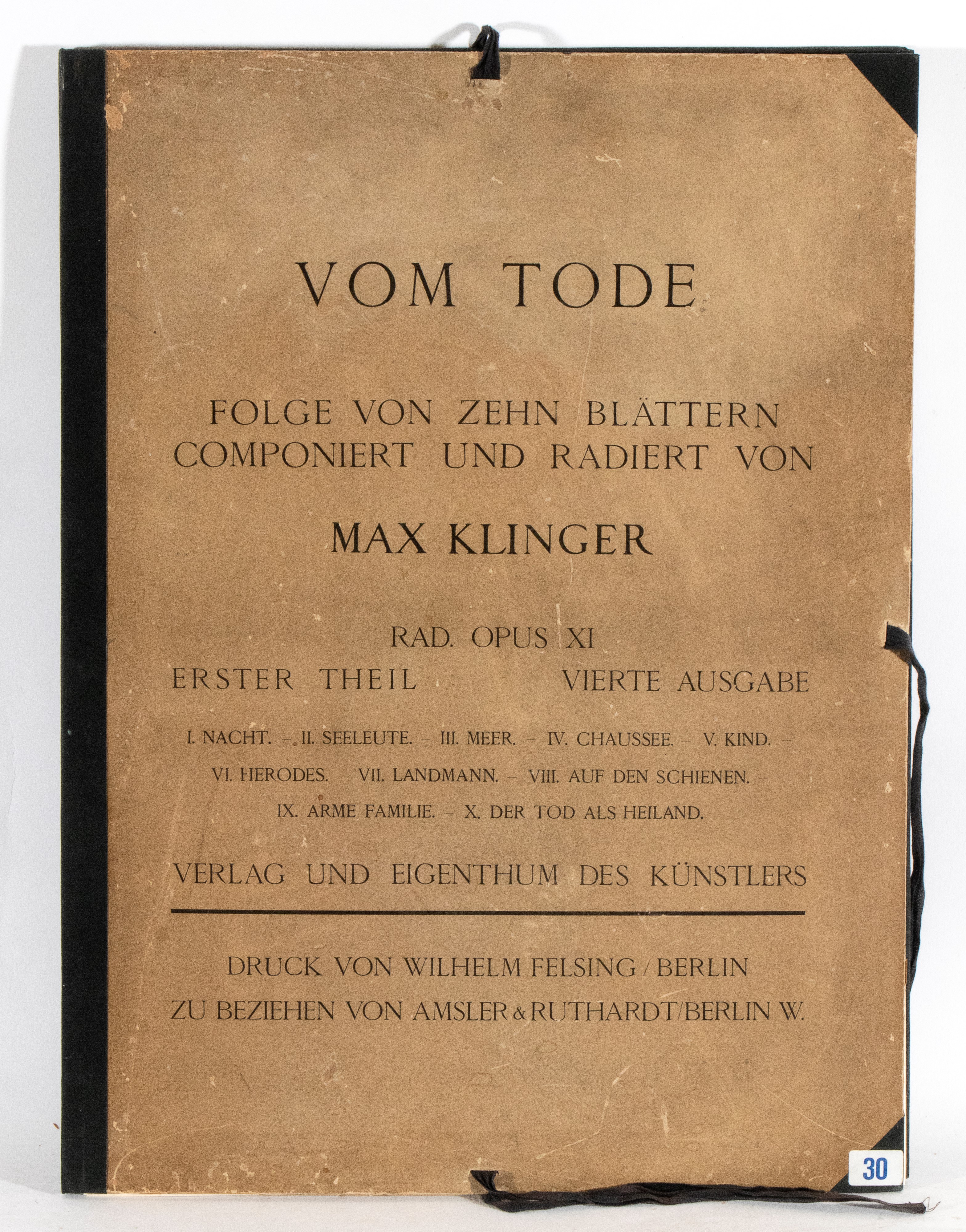 Max Klinger - Vom Tode I - Portfolio completo con 10 incisioni