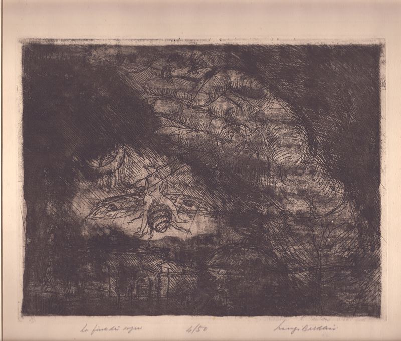 Luigi Bartolini - La fine dei sogni (Eppoi si muore), acquaforte e acquatinta