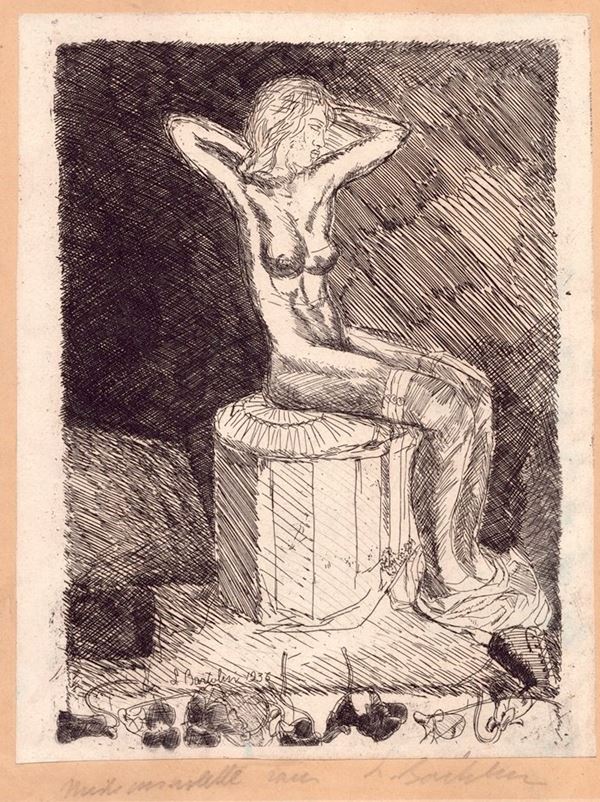 LUIGI BARTOLINI - Modella con le viole ai piedi