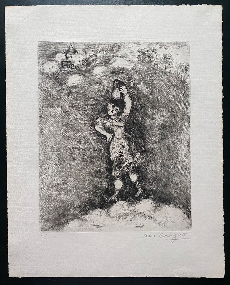Marc Chagall - La Laitière et le Pot au lait, acquaforte e acquatinta