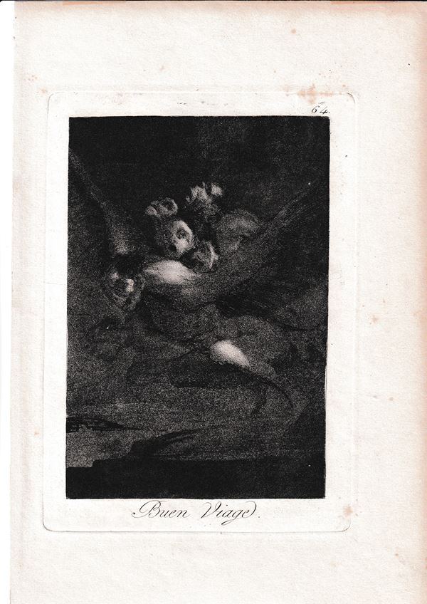 Francisco Goya : Buen viaje  - Asta STAMPE E DISEGNI DAL XVI AL XX SECOLO	 - Bertolami Fine Art - Casa d'Aste