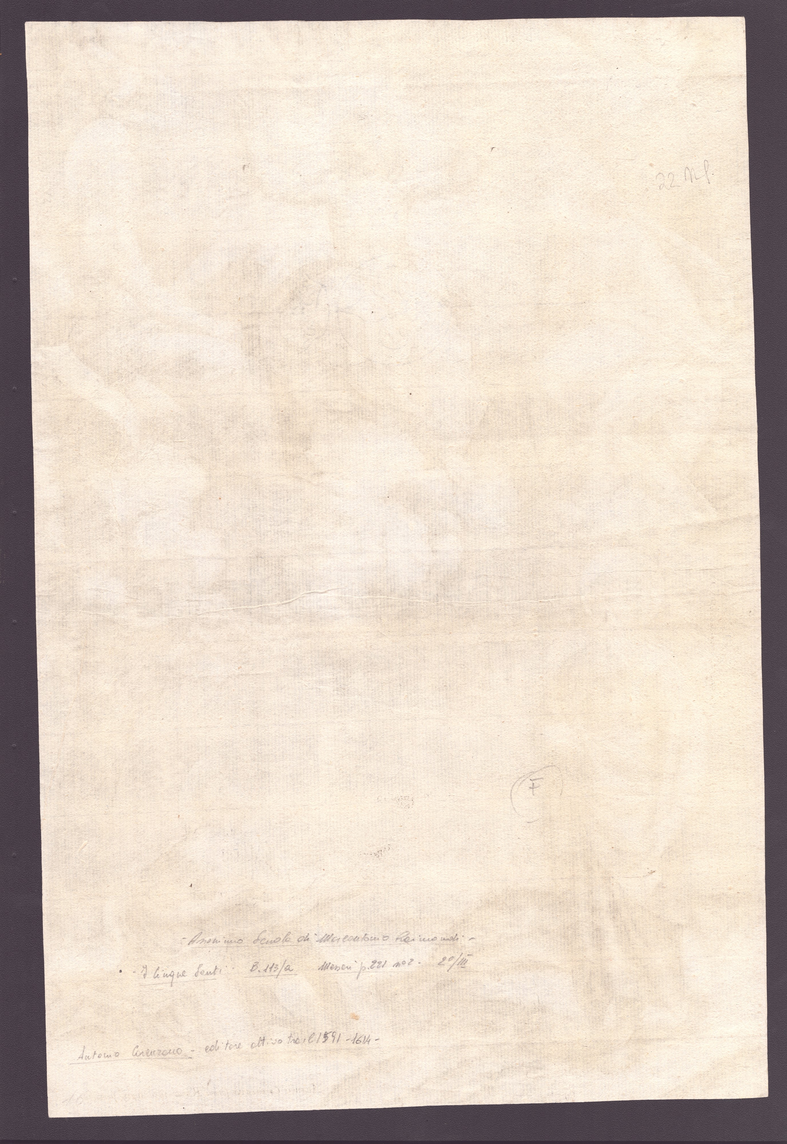 Marcantonio Raimondi - I cinque Santi, bulino