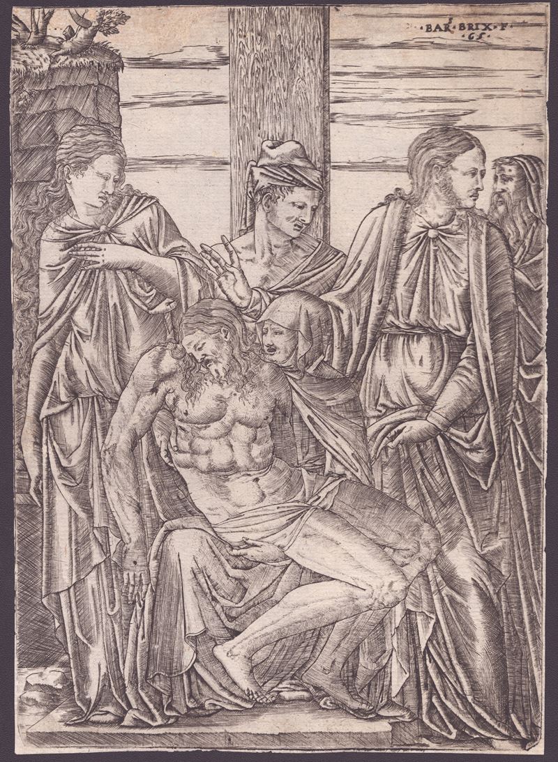 Bartolomeo da Brescia - Deposizione, bulino, 1565