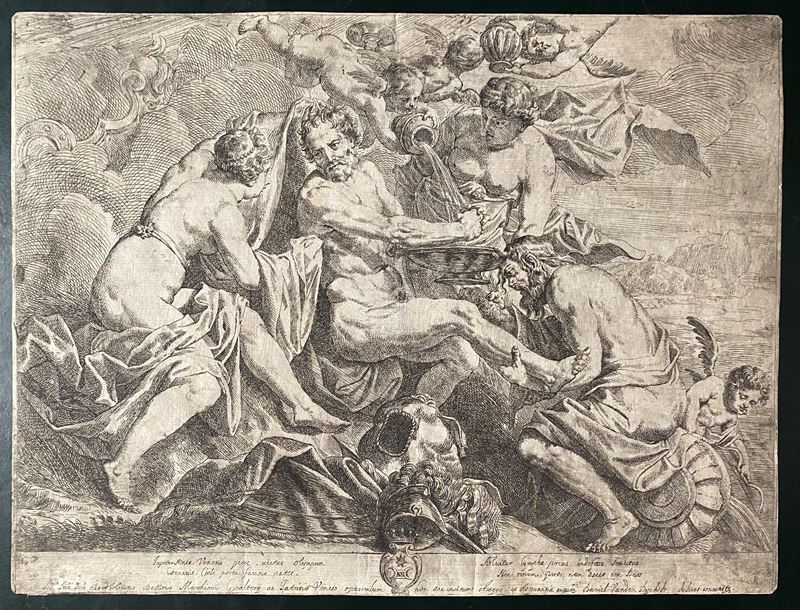 Daniel Van Den Dyck - Divinizzazione di Enea, acquaforte
