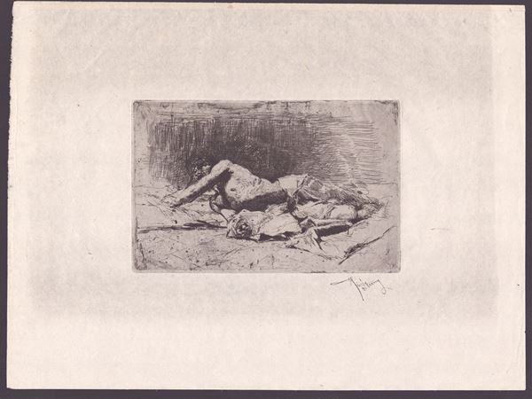 Etude d&#39;homme couché